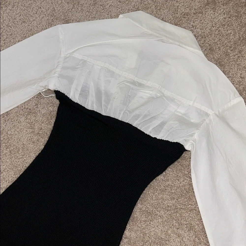 STAUD poplin & knit combo long dress. XS - Picture 13 of 17